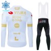 Fietskleding (Fietsshirt Lange Mouw + Lange Koersbroek) 2024 Team Jumbo-Visma Lease A Bike Winter Thermal Fleece - Wit